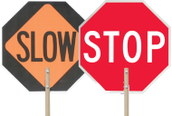 Accuform FSP181 Paddle Sign: Stop/Slow (0)