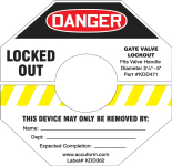 Accuform KDD362YL STOPOUT Gate Valve Labels (0)