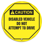Accuform KDD717 ANSI Caution Safety Steering Wheel Cover: Disabled Vehicle Do Not Attempt To Drive (0)
