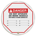 Accuform KDD718 ANSI Danger Steering Wheel Message Cover: Do Not Operate Or Move Vehicle (0)