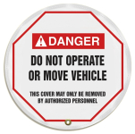 Accuform KDD736 ANSI Danger Steering Wheel Message Cover: Do Not Operate Or Move Vehicle (0)