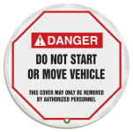 Accuform KDD737 ANSI Danger Steering Wheel Message Cover: Do Not Start Or Move Vehicle (0)