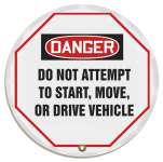 Accuform KDD788 OSHA Danger Steering Wheel Message Cover: Do Not Attempt To Start, Move, Or Drive Vehicle (0)