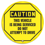 Accuform KDD821 OSHA Caution Steering Wheel Message Cover: This Vehicle Is Being Serviced Do Not Attempt To Drive (0)