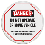 Accuform KDD832 OSHA Danger Steering Wheel Message Cover: Do Not Operate Or Move Vehicle (0)
