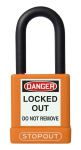 Accuform KDL701OR STOPOUT Plastic Body Aluminum Padlocks With Dielectric Poly-Wrap Steel Shackle (0)