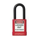 Accuform KDL705RD STOPOUT Plastic Body Aluminum Padlocks With Dielectric Poly-Wrap Steel Shackle (1)