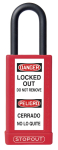Accuform KDL705RD STOPOUT Plastic Body Aluminum Padlocks With Dielectric Poly-Wrap Steel Shackle (0)