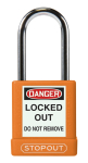 Accuform KDL882OR STOPOUT Plastic Body Aluminum Padlocks With Hardened Steel Shackle (0)