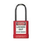 Accuform KDL893RD STOPOUT Plastic Body Aluminum Padlocks With Hardened Steel Shackle (1)