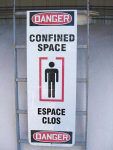 Accuform KLB468 Bilingual Ladder Shield OSHA Danger Wrap: Confined Space (0)