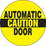 Accuform LADM200E Double-Sided Door Stickers: Caution - Automatic Door (0)
