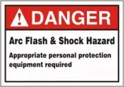 Accuform LELC132 ANSI Danger Arc Flash Protection Label: Arc Flash & Shock Hazard - Appropiate Personal Protection Equipment Required (1)