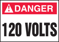 Accuform LELC170VSP ANSI Danger Electrical Safety Label: 120 Volts (0)