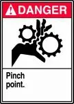 Accuform LEQM167VSP ANSI Danger Safety Label: Pinch point. (1)