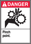 Accuform LEQM167VSP ANSI Danger Safety Label: Pinch point. (0)