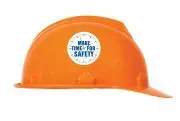 Accuform LHTL136 Hard Hat Stickers: Make Time For Safety (1)