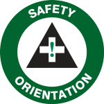 Accuform LHTL305 Hard Hat Stickers: Safety Orientation (Symbol) (0)