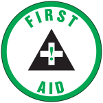 Accuform LHTL316 Hard Hat Stickers: First Aid (0)