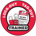 Accuform LHTL344 Hard Hat Stickers: LOTO Trained (0)