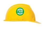 Accuform LHTL363 Hard Hat Stickers: Injury Free Safe Worker (2)