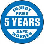Accuform LHTL363 Hard Hat Stickers: Injury Free Safe Worker (0)