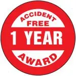 Accuform LHTL374 Hard Hat Stickers: Accident Free Award (1)