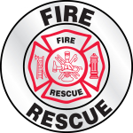 Accuform LHTL611 Emergency Response Reflective Helmet Sticker: Fire Rescue No. 2 (0)