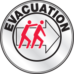 Accuform LHTL622 Emergency Response Reflective Helmet Sticker: Evacuation (0)