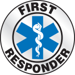 Accuform LHTL638 Emergency Response Reflective Helmet Sticker: First Responder (0)