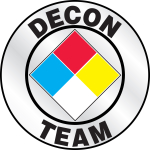 Accuform LHTL642 Emergency Response Reflective Helmet Sticker: Decon Team (0)