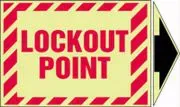 Accuform LLKT515 Lockout/Tagout Label: Lockout Point (With Arrow) (1)