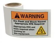 Accuform LRLE309 ANSI Warning Arc Flash Protection Labels On A Roll: Arc Flash & Shock Hazard - Appropriate PPE And Tools Required (1)
