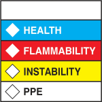 Accuform LZS113PS5 HMCIS Safety Label: Health Flammability Instability PPE (0)