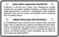 Accuform MACC510XL Bilingual Texas 30.06 Regulation Safety Signs: Prohibiting Handguns In A Business Or Other Entity (0)