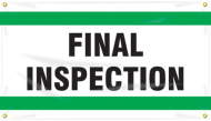 Accuform MBC111 28" x 4-ft. Quality Control Ceiling Banner: Final Inspection, Aluminum (0)