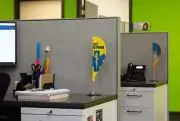 Accuform MBF108 10" x 7" Desk Flags: Out Of Office, Aluminum (4)