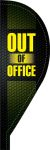 Accuform MBF108 10" x 7" Desk Flags: Out Of Office, Aluminum (5)
