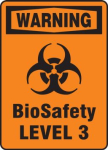 Accuform MBHZ323VS 14" x 10" OSHA Warning Biohazard Sign: BioSafety Level, Adhesive Vinyl (0)