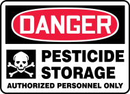 Accuform MCHD103VA OSHA Danger Safety Sign: Pesticide Storage - Authorized Personnel Only (0)