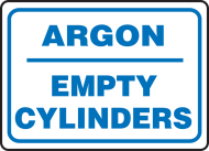 Accuform MCPG533VP Safety Sign: Argon - Empty Cylinders (0)