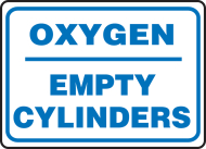 Accuform MCPG541VP Safety Sign: Oxygen - Empty Cylinders (0)