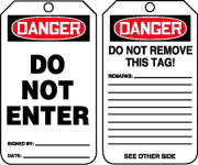 Accuform MDT187CTP OSHA Danger Safety Tag: Do Not Enter (0)