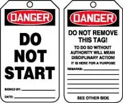 Accuform MDT190PTP OSHA Danger Safety Tag: Do Not Start (1)