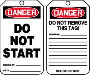 Accuform MDT190PTP OSHA Danger Safety Tag: Do Not Start (0)