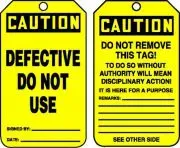 Accuform MDT614PTP OSHA Caution Safety Tag: Defective - Do Not Use (1)