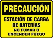 Accuform MELC640VP OSHA Caution Safety Sign: Battery Charging Station No Smoking or Open Flames (1)