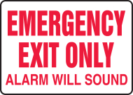 Accuform MEXT921XT Safety Sign: Emergency Exit Only - Alarm Will Sound (0)