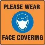 Accuform MFC103RD Carpet Decal: Please Wear Face Covering (1)