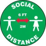 Accuform MFC116OR Carpet Decal: Social Distance 6 FT 2 M (1)